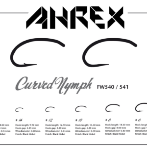 FW541 Ahrex Curved Nymph Barbless - #16